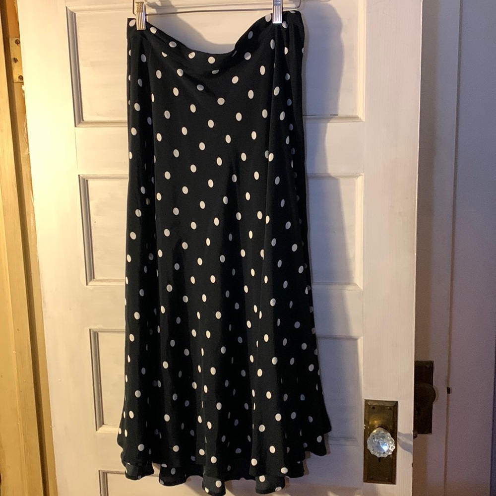 H&M skirt. Black with white polka dots. Size 10.